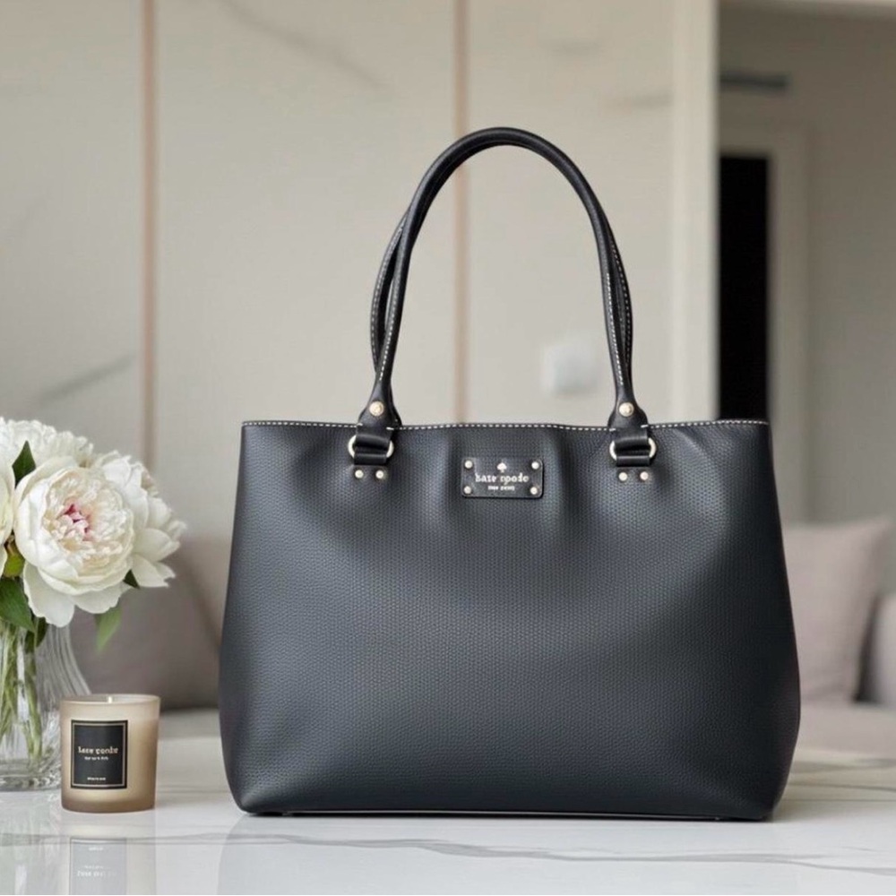 kate spade Black Pebbled Leather Tote